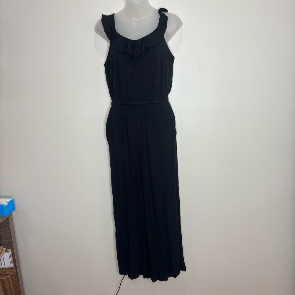 LOFT Jumpsuit Black size XS Sleeveless pockets Classic
